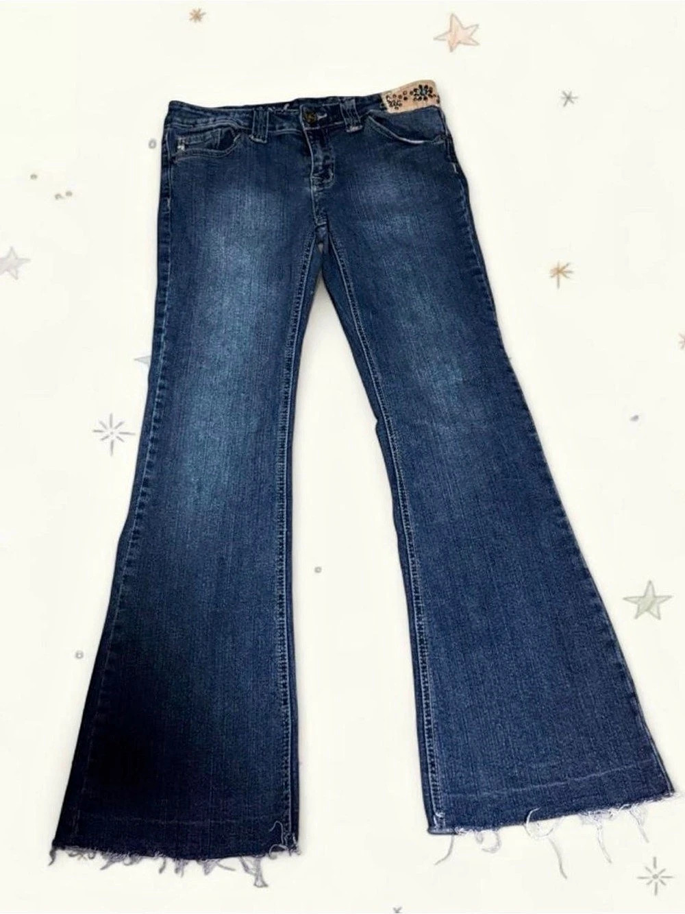 bebe Jeans Flare in Blue Waist 12